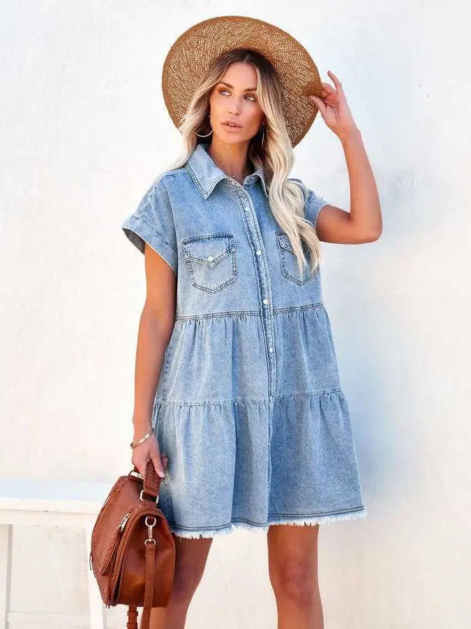 Casual Denim Shirt Dress