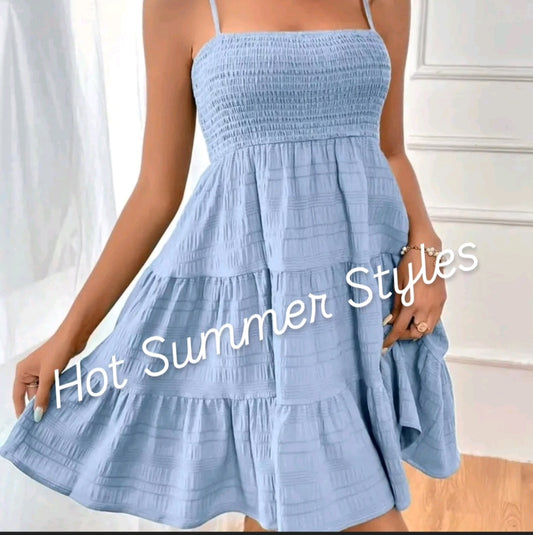 Off-Shoulder Sleeveless Textured Dress