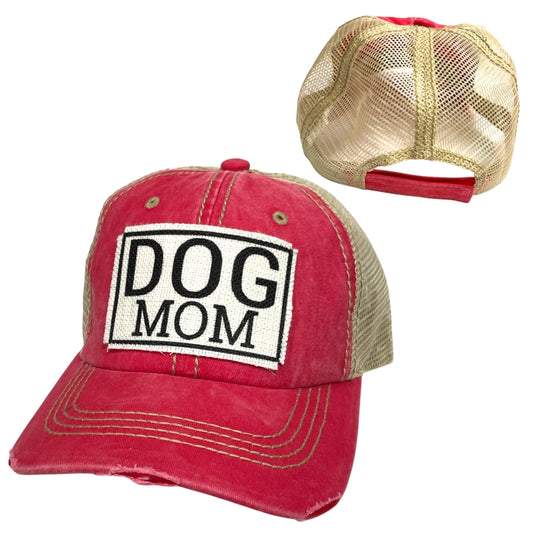Dog Mom Ball Cap | Woman's Hat | Distressed