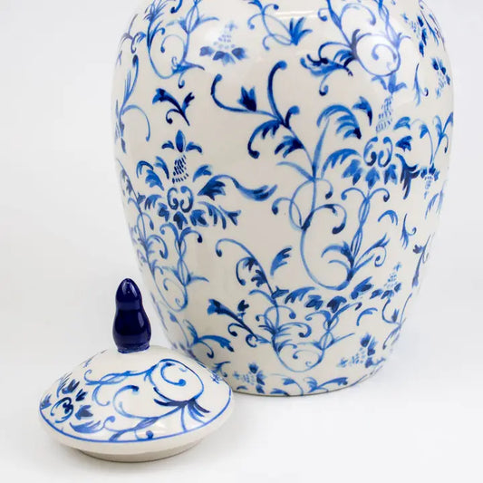 Imperial Palace Ginger Jar Blue/White 6.25x10x6.2