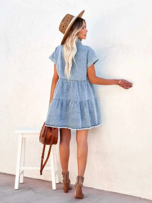 Casual Denim Shirt Dress