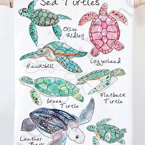 Sea Turtles Ocean Tea Towel