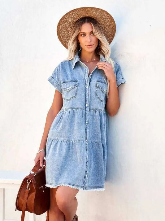 Casual Denim Shirt Dress